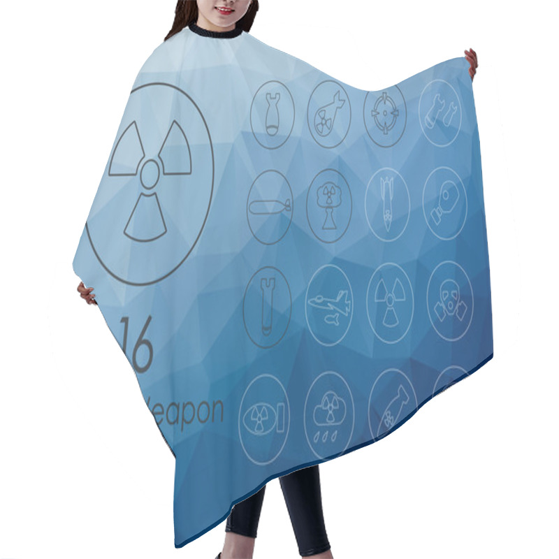 Personality  Set Of Nuclear Weapon Icons Hair Cutting Cape