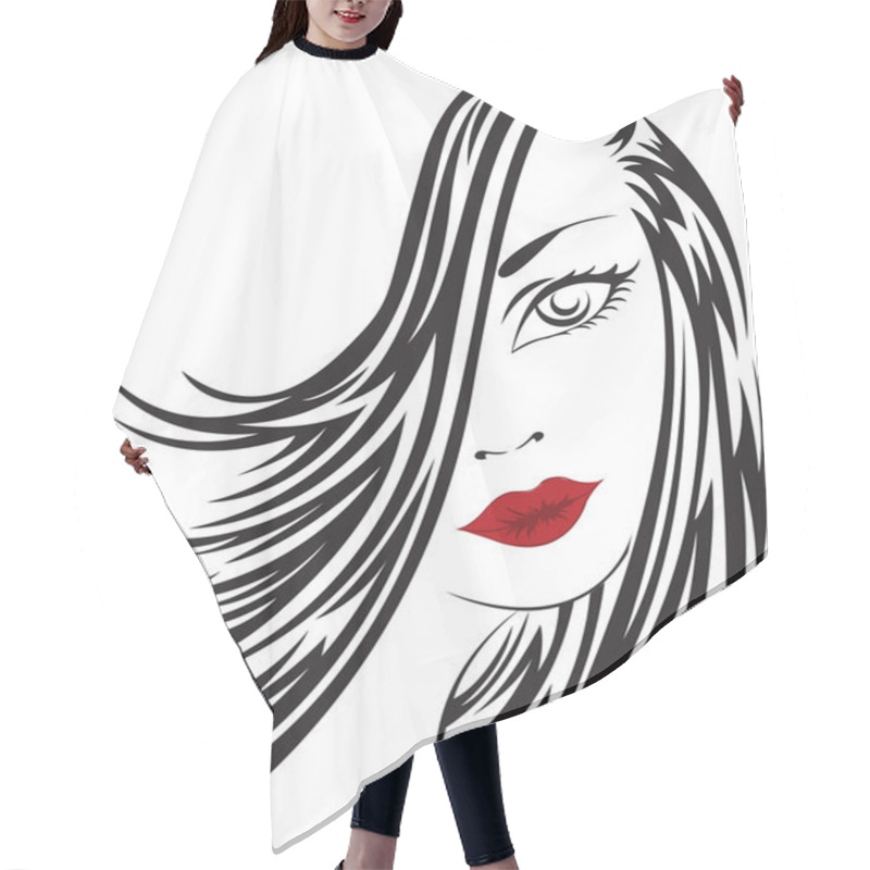 Personality  Portrait Of A Woman Hair Cutting Cape