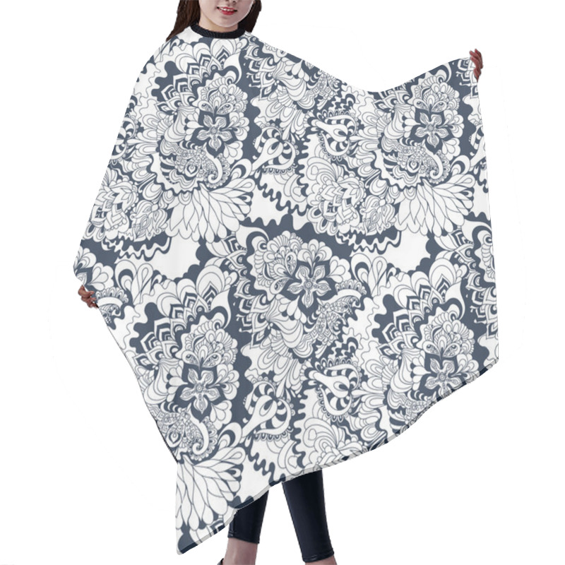 Personality  Hand-drawn Floral Pattern Hair Cutting Cape