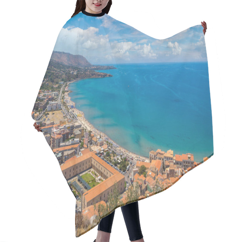 Personality  Aerial View Of Cefalu City In Sicily Hair Cutting Cape