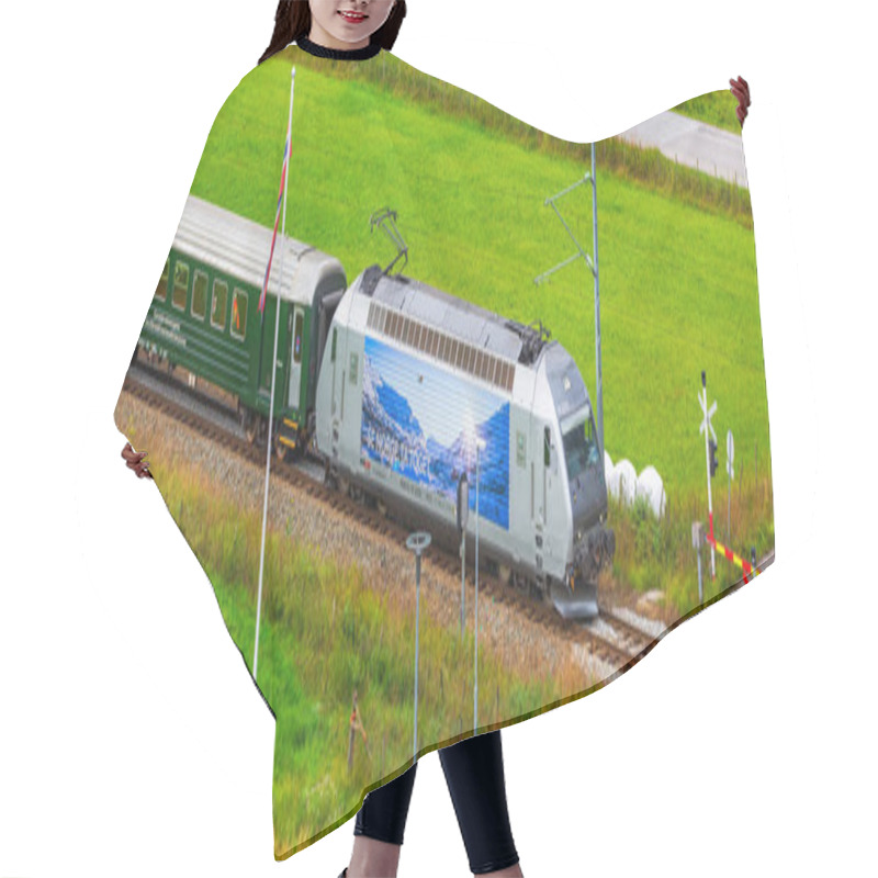 Personality  Flam, Norway Flamsbana Train To Myrdal Banner Hair Cutting Cape