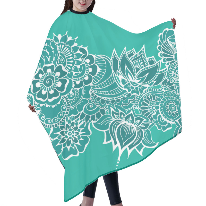 Personality  Mehndy Flowers Pattern Hair Cutting Cape