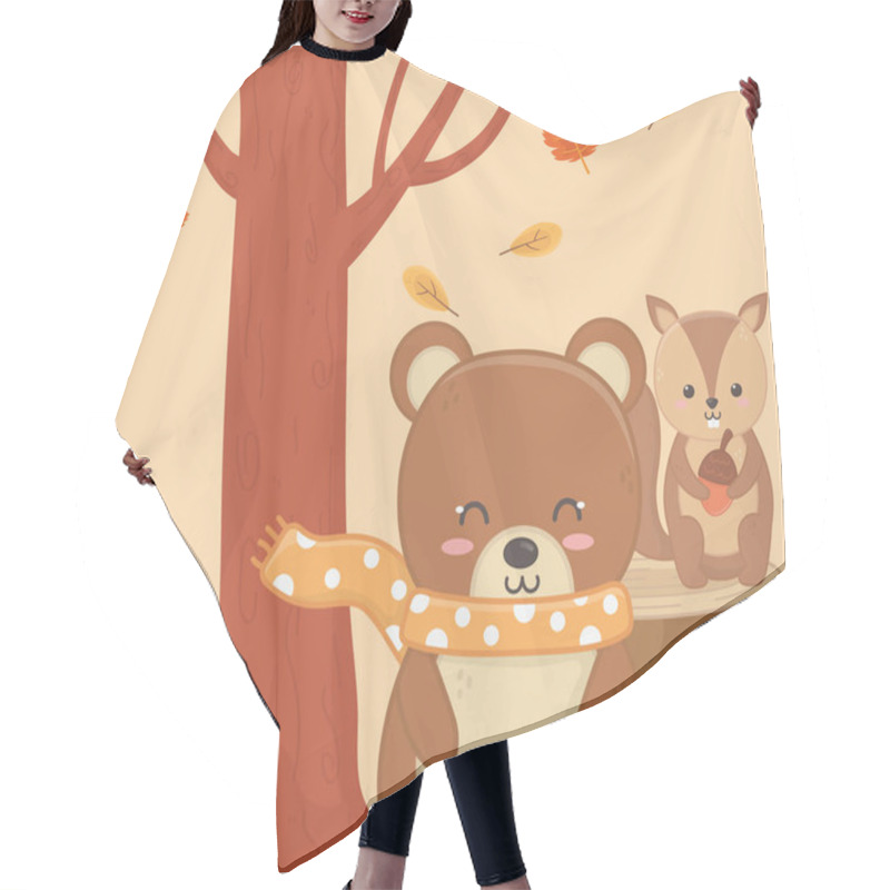 Personality  Cute Animal Foliage Hello Autumn Hair Cutting Cape