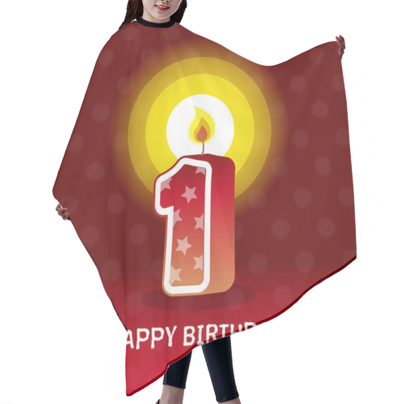 Personality  Birthday Card, First Birthday With Candle Hair Cutting Cape