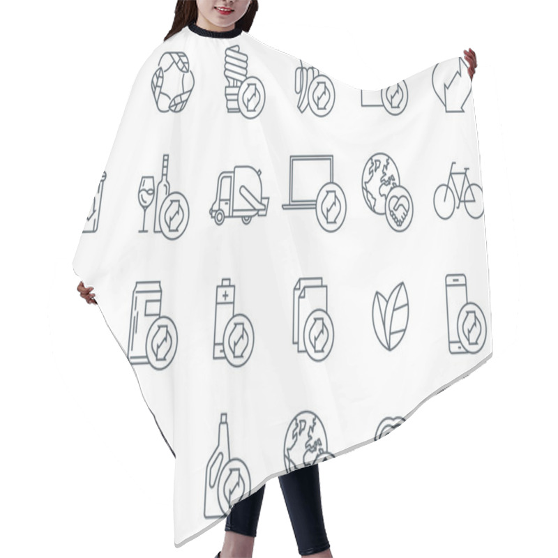 Personality  Recycling Icon Set Hair Cutting Cape