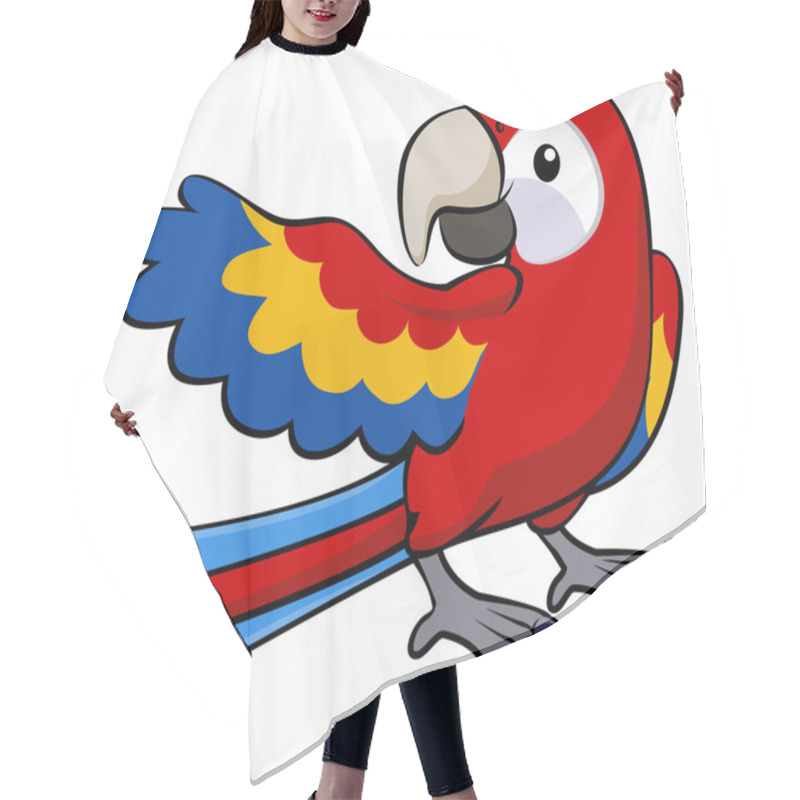 Personality  Red Parrot Illustration Hair Cutting Cape