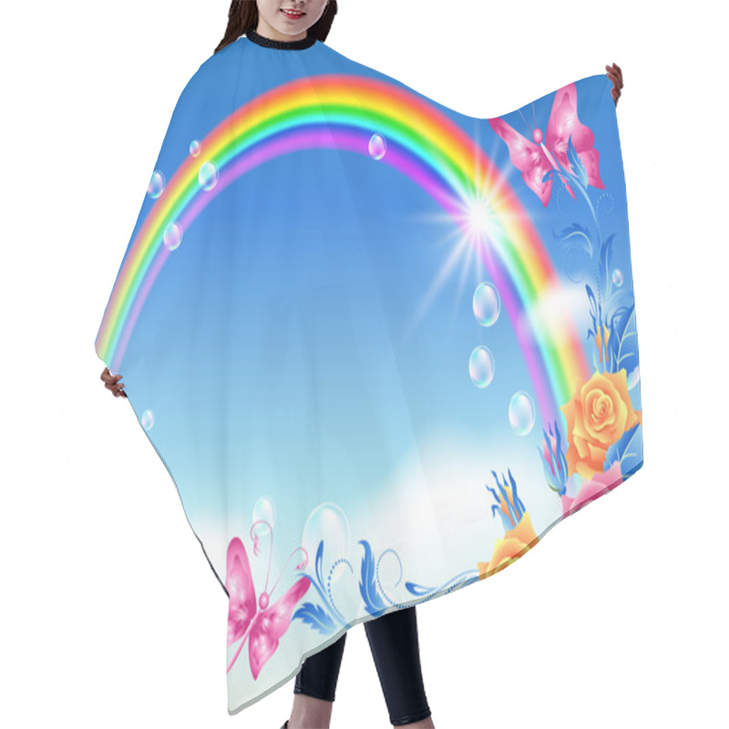 Personality  Rainbow In The Sky Hair Cutting Cape