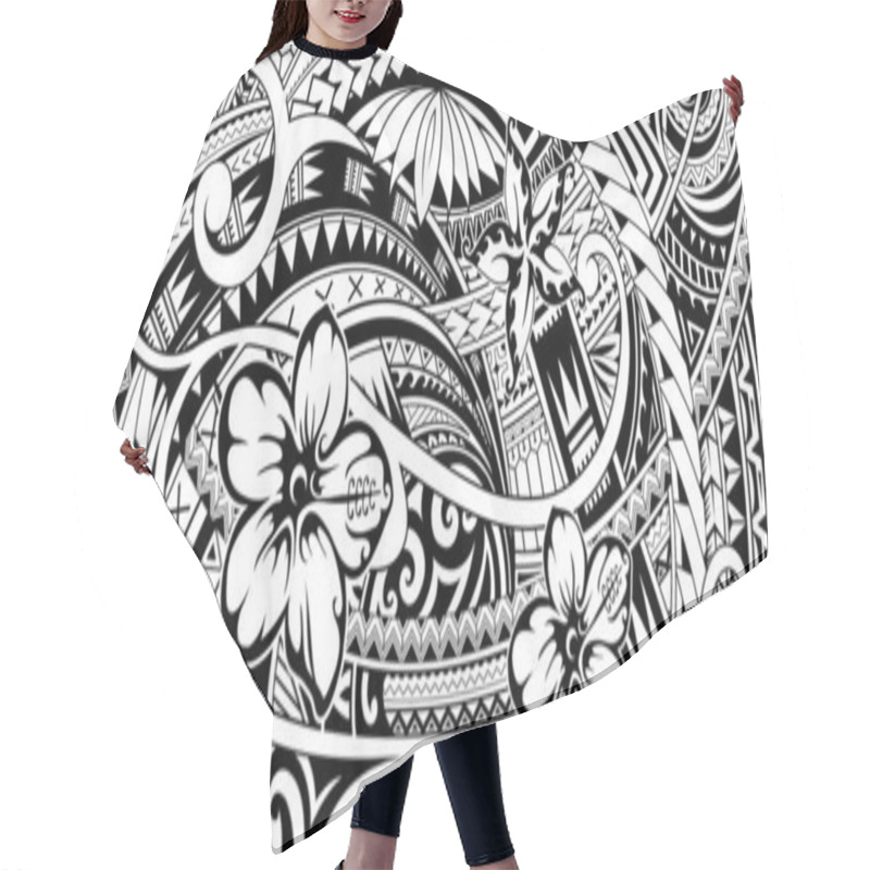 Personality  Polynesian Ethnic Ornament Hair Cutting Cape