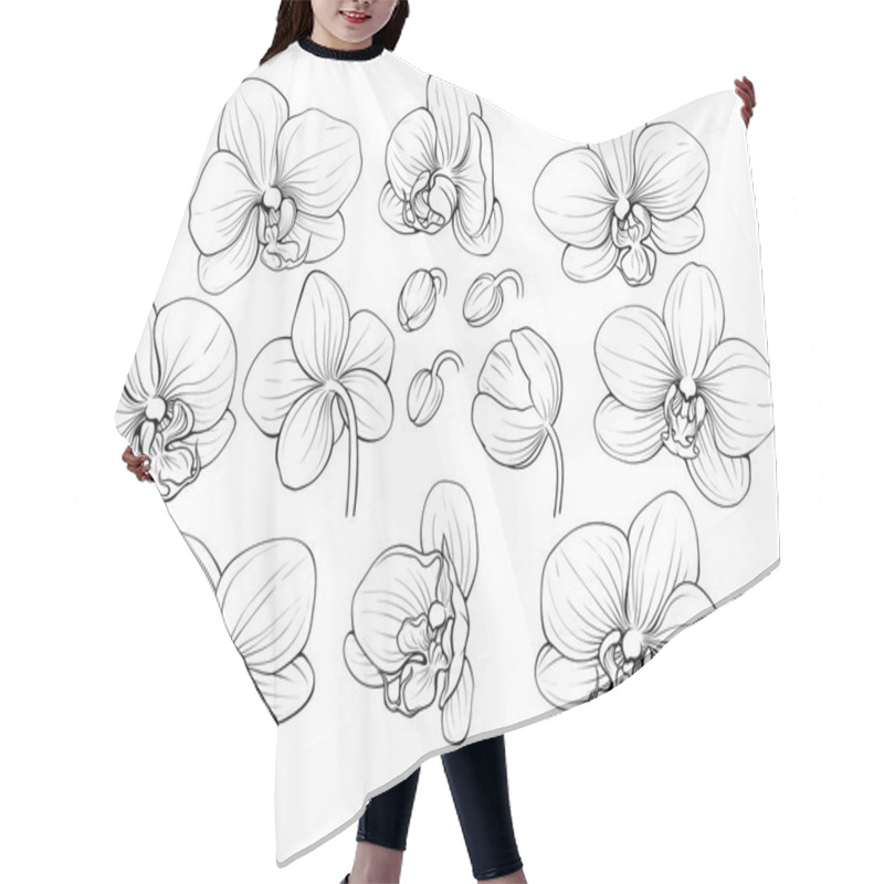 Personality  Graphic Orchid Hair Cutting Cape