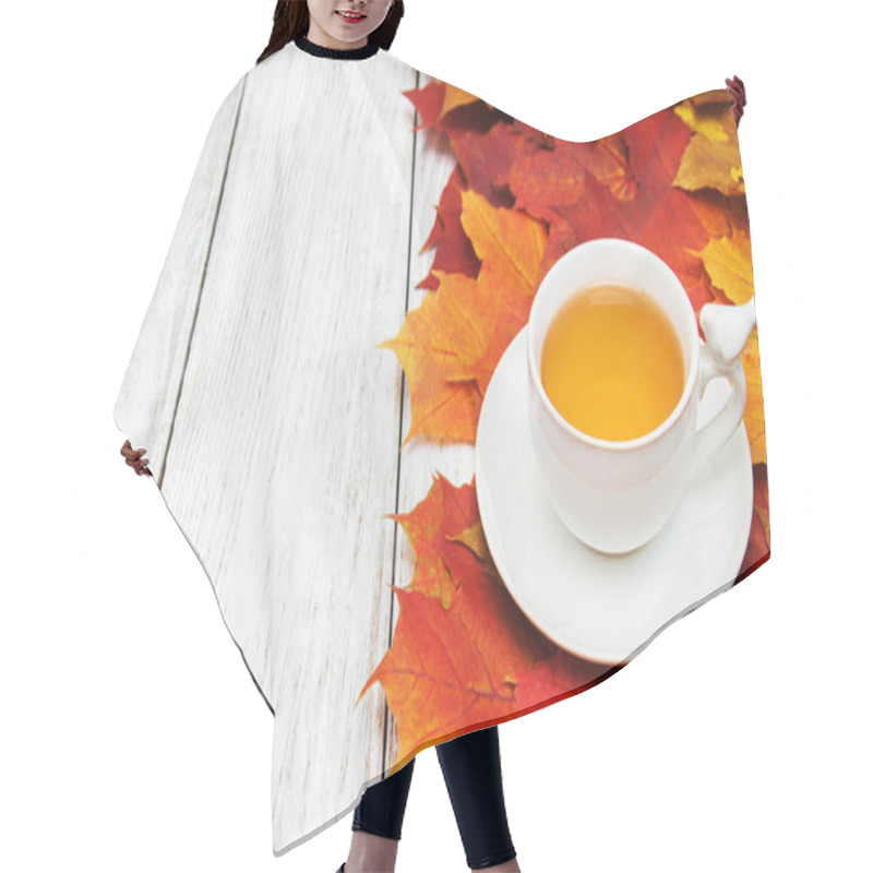 Personality  Hot Tea And Autumn Leaves Hair Cutting Cape