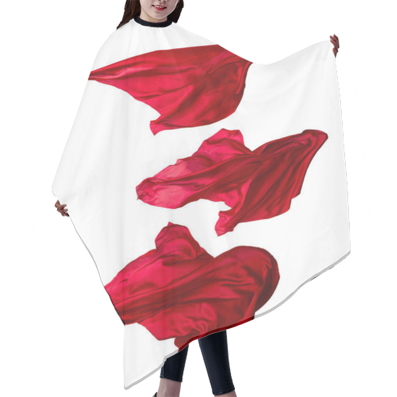 Personality  Abstract Red Fabric In Motion Hair Cutting Cape