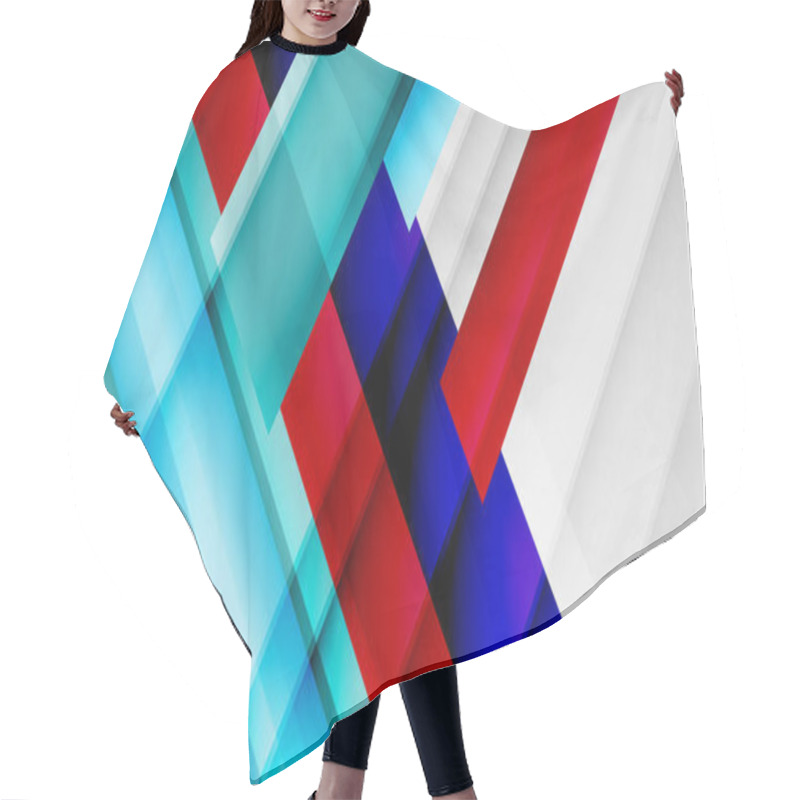 Personality  Geometric Abstract Backgrounds With Shadow Lines, Modern Forms, Rectangles, Squares And Fluid Gradients. Bright Colorful Stripes Cool Backdrops Hair Cutting Cape