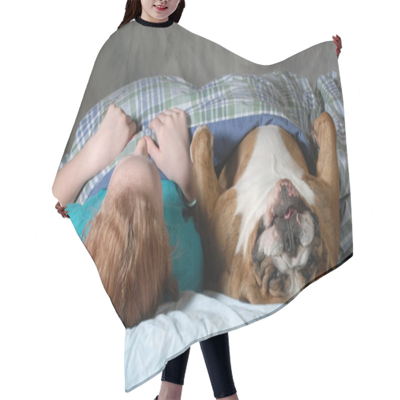 Personality  Dog In Bed Hair Cutting Cape