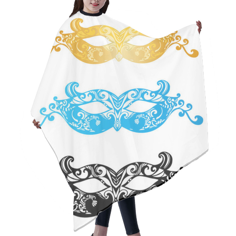 Personality  Fashion Carnival Mask Illustration Hair Cutting Cape