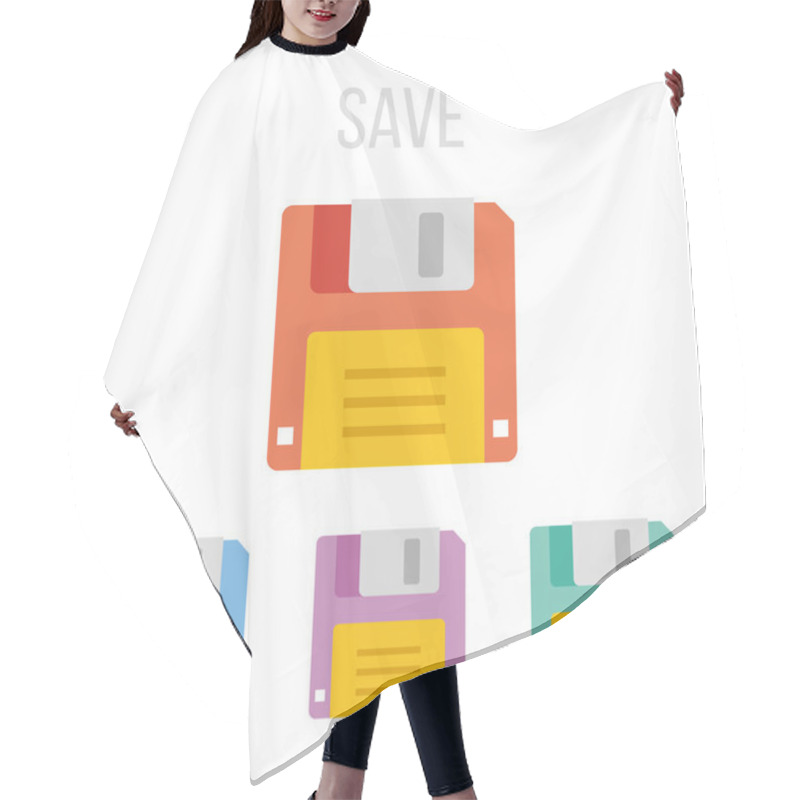 Personality  Vector Floppy Disk Icons Hair Cutting Cape