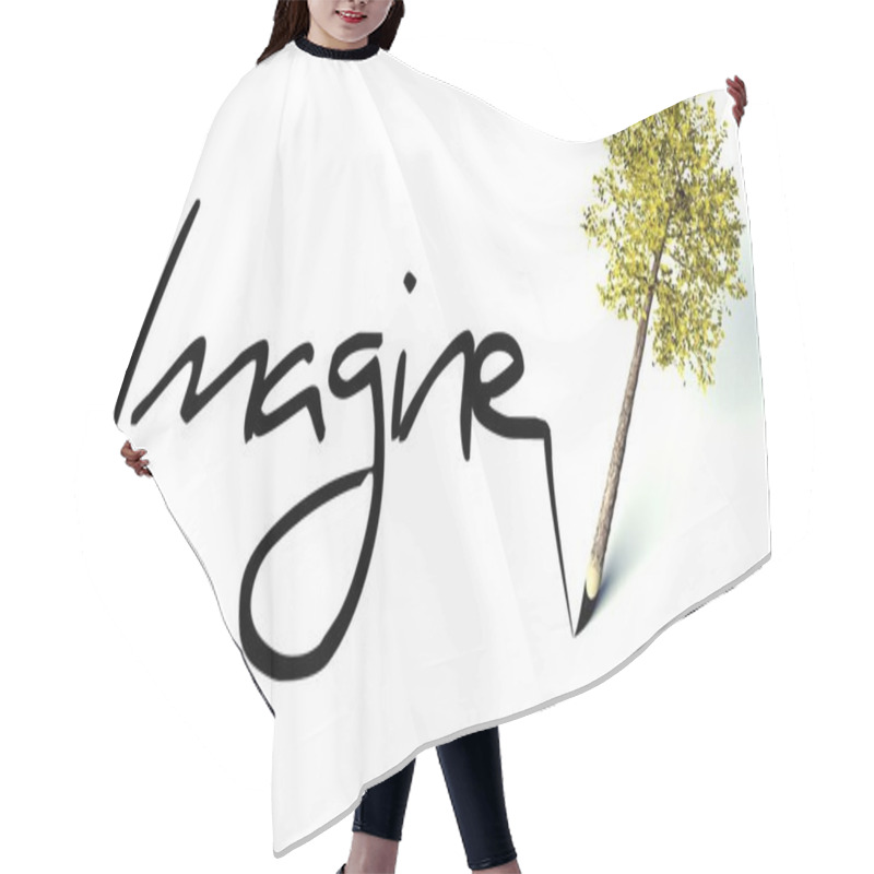 Personality  Imagine Concept, Ecology Wooden Pencil Tree Hair Cutting Cape