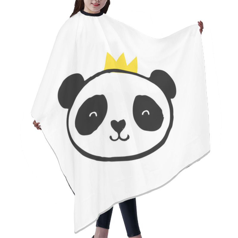 Personality  Cute Panda Bear Illustrations, Vector Hand Drawn Elements, Black And White Icons Hair Cutting Cape