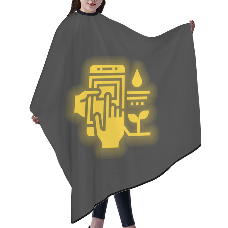 Personality  Agriculture Yellow Glowing Neon Icon Hair Cutting Cape