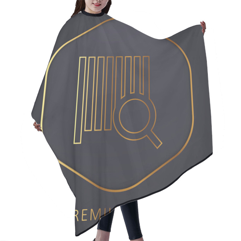 Personality  Bars Code Search Golden Line Premium Logo Or Icon Hair Cutting Cape