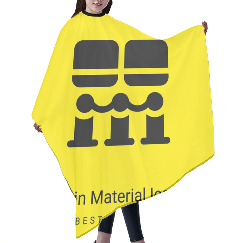 Personality  Art Museum Minimal Bright Yellow Material Icon Hair Cutting Cape