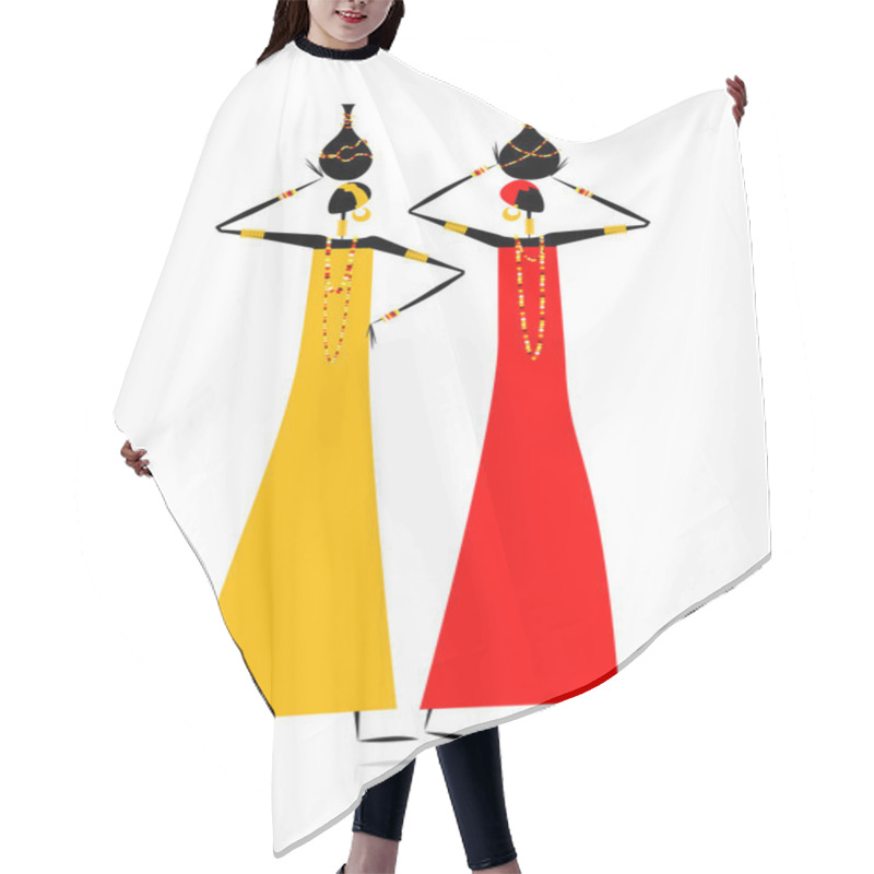 Personality  Ethnic Women With Jugs Hair Cutting Cape