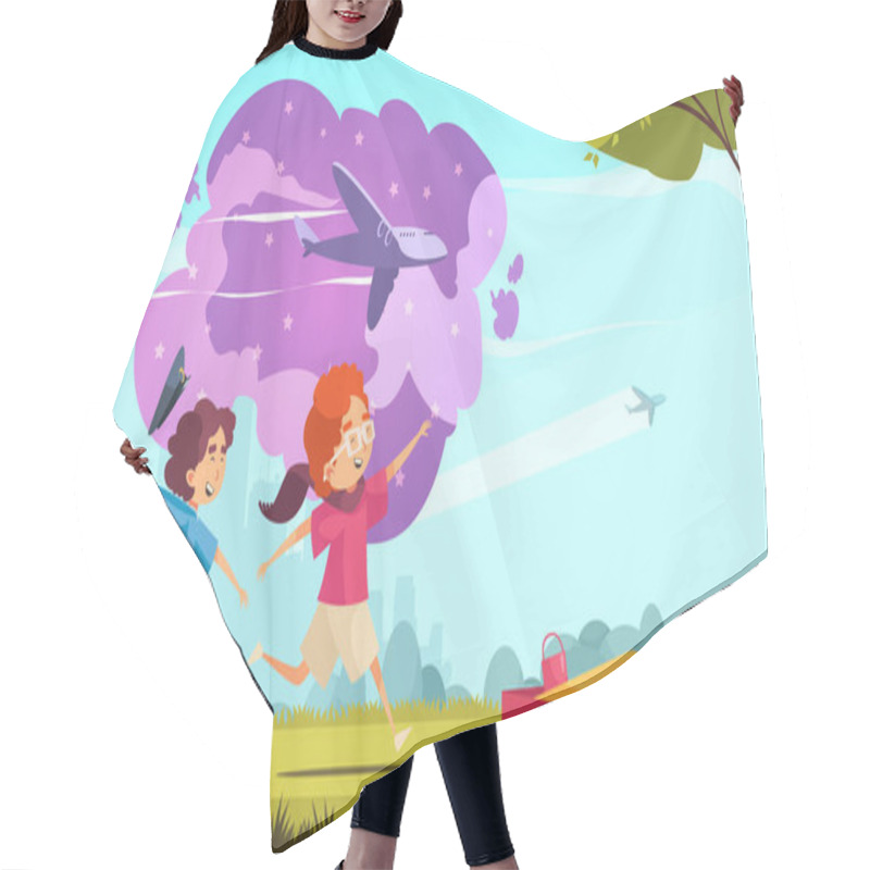 Personality  Children Dreams Pilot Composition Hair Cutting Cape