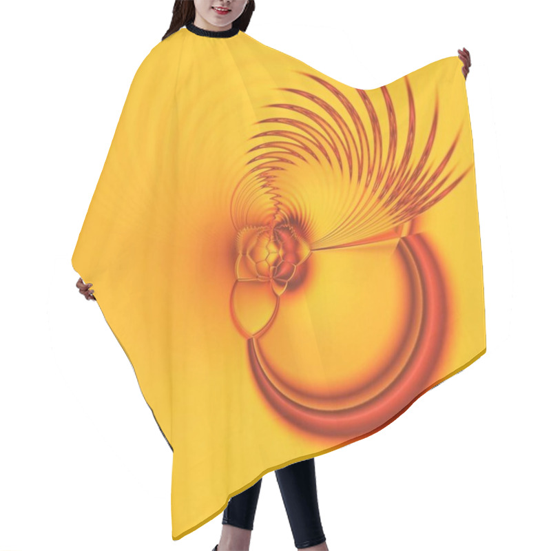 Personality  YELLOW GOLD Hexagonal Design Into Many Diverse Intricate Geometric Shapes And Unique Cyclone Style Patterns Hair Cutting Cape