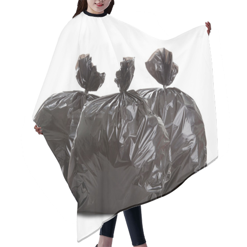 Personality  Three Black Rubbish Bags Hair Cutting Cape