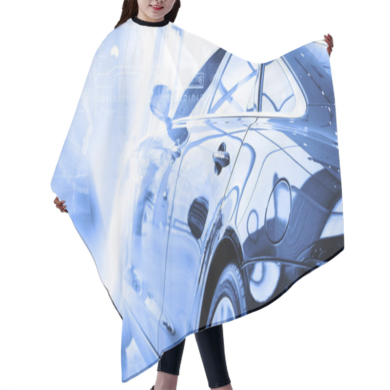 Personality  Rear View Of Luxury Car Hair Cutting Cape