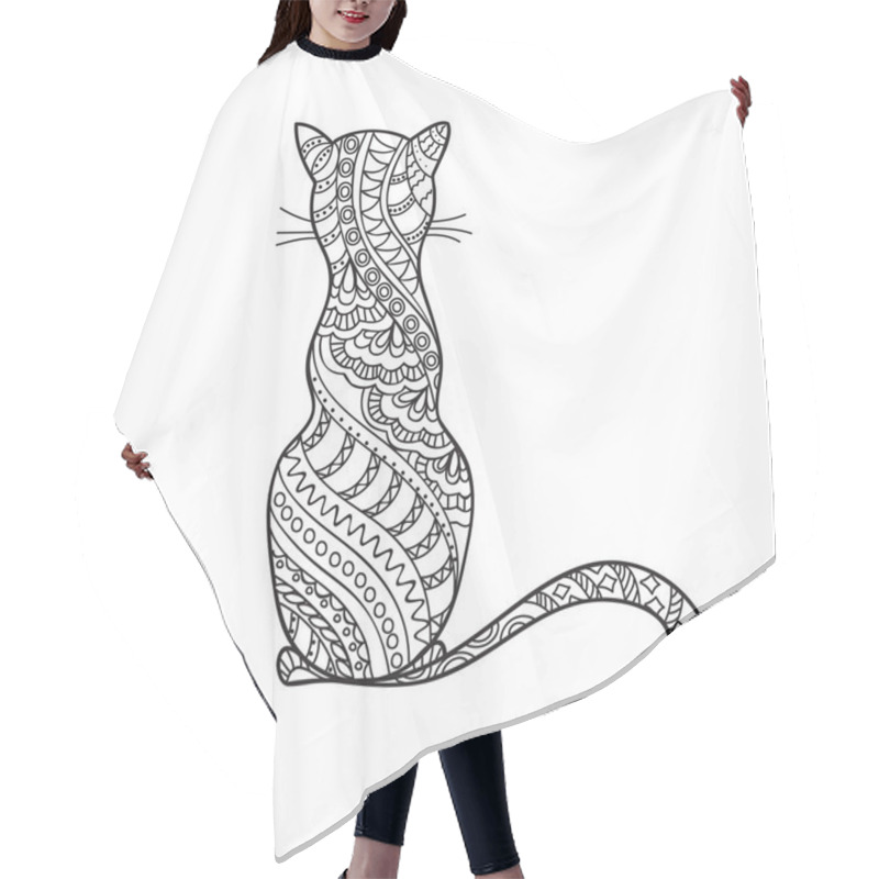 Personality  Hand Drawn Decorated Cartoon Cat Hair Cutting Cape