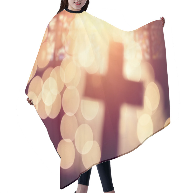 Personality  Cross In Church Interior Hair Cutting Cape