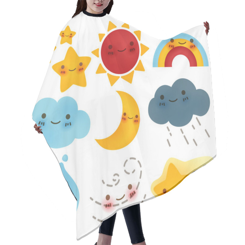 Personality  Collection Of Weather Icon Hair Cutting Cape