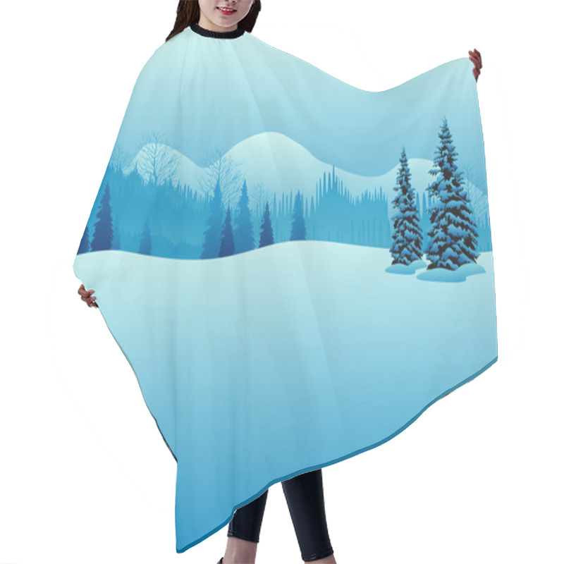 Personality  Beautiful Winter Landscape Hair Cutting Cape