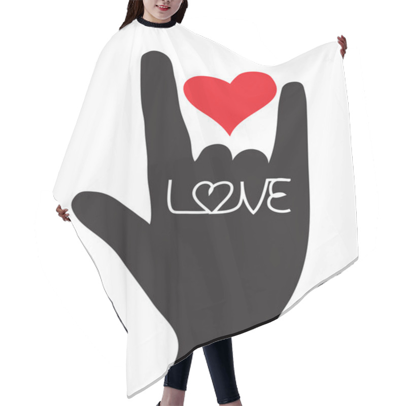 Personality  Love Hand Sign. Love Symbol. Vector Illustration Hair Cutting Cape