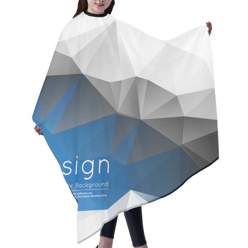 Personality  Abstract Composition, White, Blue, Grey Polygonal Wallpaper, Creative Figure Surface, Crystal Facet Icon, Title Sequence, Startup Display, Screen Saver, Banner Form, Flier Fashion, EPS10 Vector Image Hair Cutting Cape