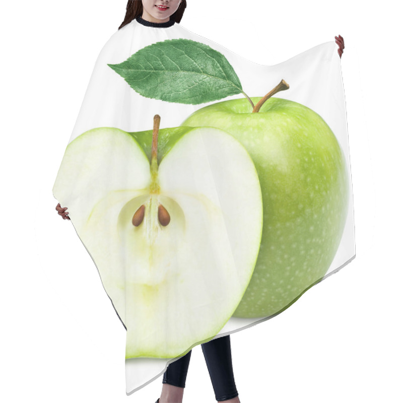 Personality  Green Apple Fruits And Half Of Apple And Green Leaves Hair Cutting Cape