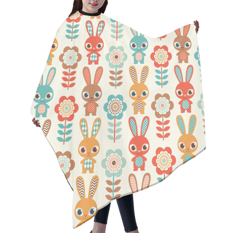 Personality  Seamless Rabbit Pattern Hair Cutting Cape