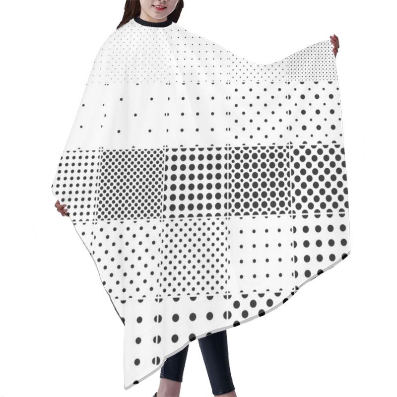 Personality  Collection Of Simple Seamless Dotted Patterns. Hair Cutting Cape