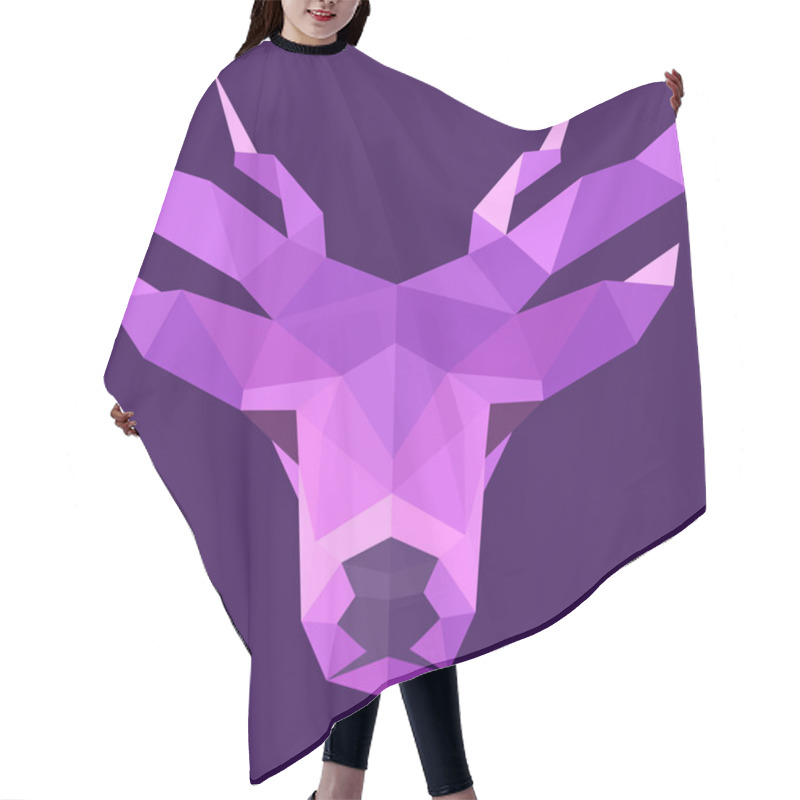 Personality  Deer Polygons Horned Animal Head Illustration Logo Low Poly Modern Style Sign Hair Cutting Cape