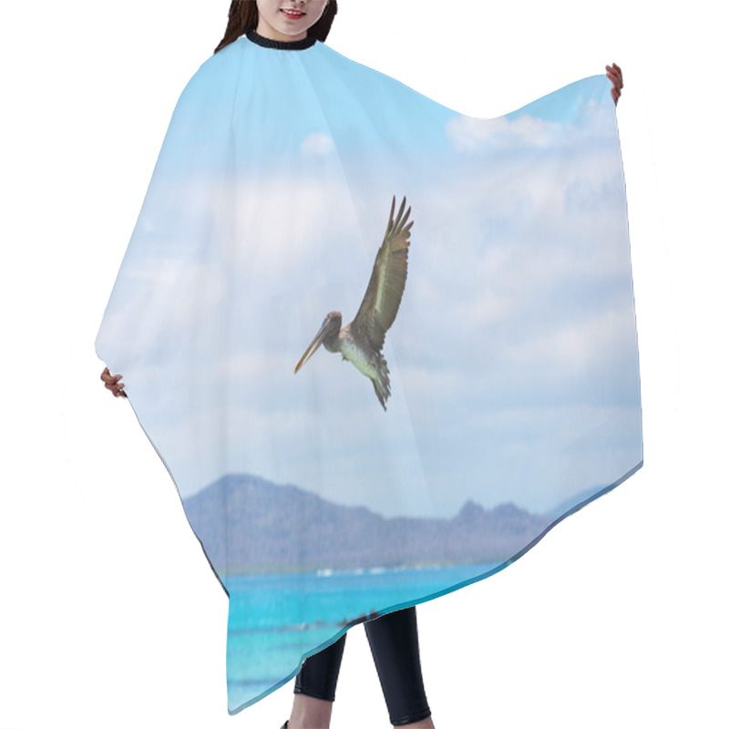 Personality  Pelican Flying Over The Water Hair Cutting Cape