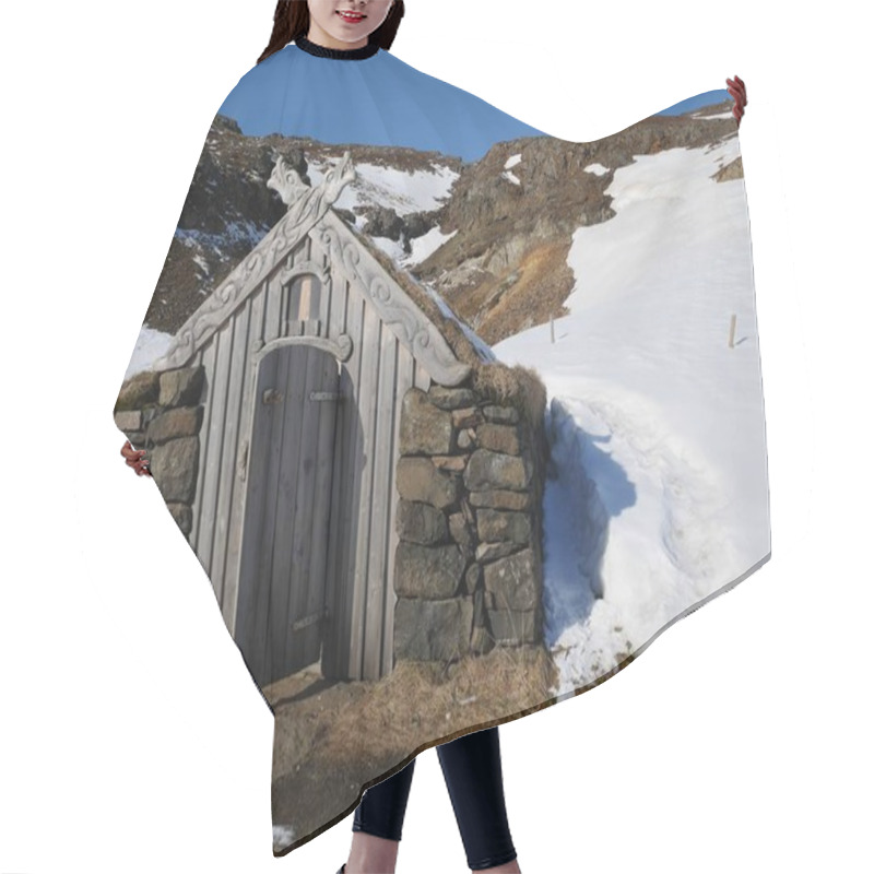 Personality  Small House In Mountain In Iceland Hair Cutting Cape