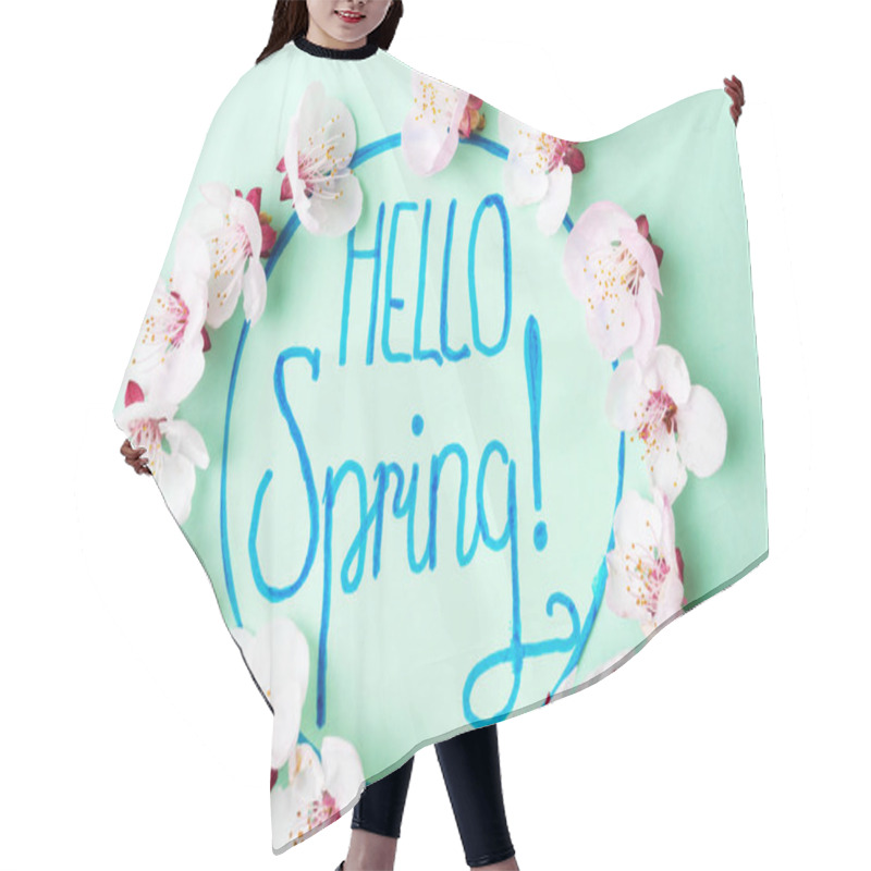 Personality  Hello Spring Note With Cherry Blossom Flowers Hair Cutting Cape