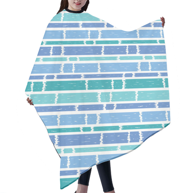 Personality  Blue Paint Horizontal Stripes Seamless Pattern Background Hair Cutting Cape