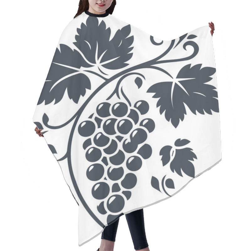 Personality  Symbolic Composition With Grapes And Large Leaves Made With An Emphasis On Details In Stencil Hair Cutting Cape