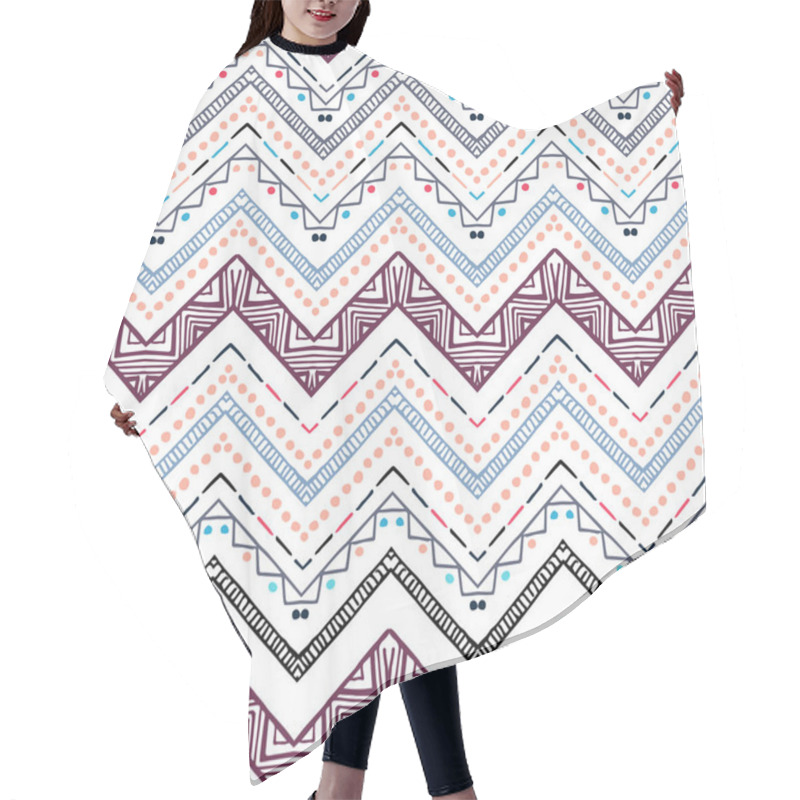 Personality  Seamless Ethnic Zigzag Chevron Pattern Hair Cutting Cape