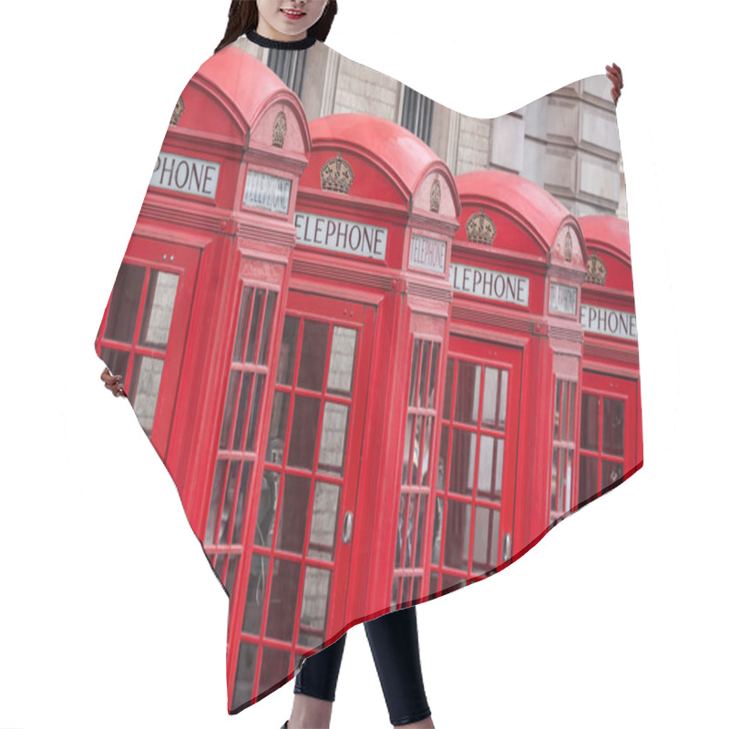 Personality  Red Phone Boxes In London, England Hair Cutting Cape