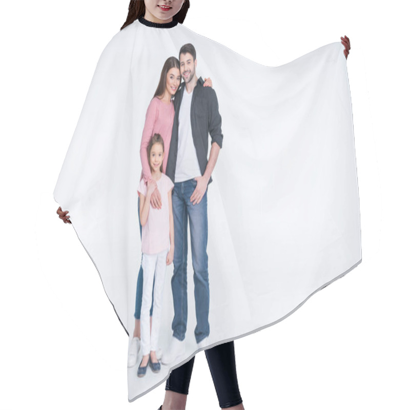 Personality  Happy Family With One Child Hair Cutting Cape