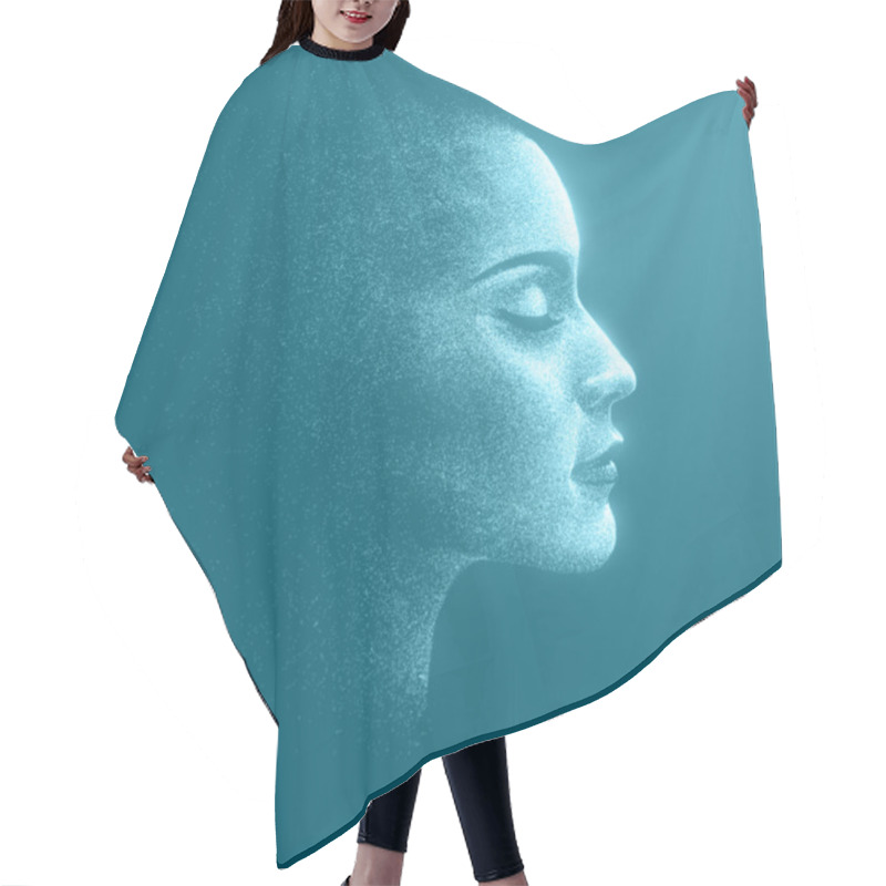 Personality  Vector Portrait Hair Cutting Cape