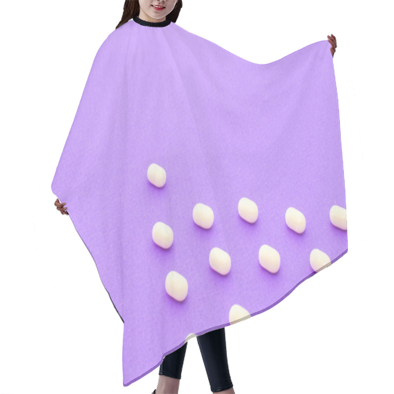 Personality  Tic Tac Sweets On Violet Background Hair Cutting Cape