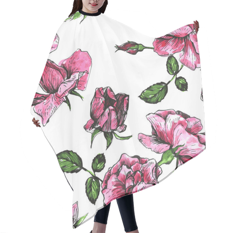 Personality  Vector Seamless Floral Pattern Hair Cutting Cape